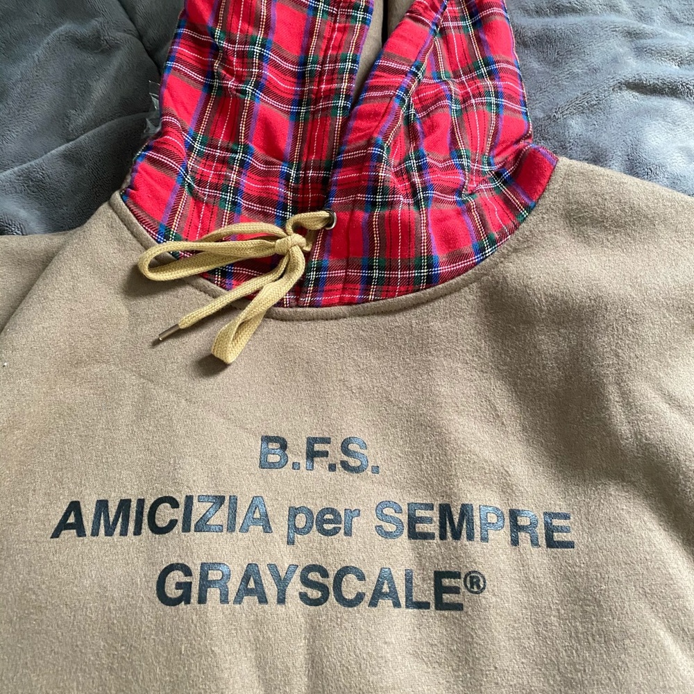 Grayscale Band plaid hoodie